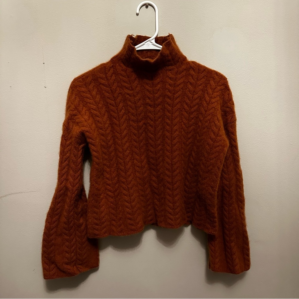 Cashmere bell sleeve sweater